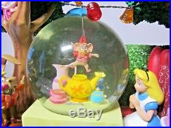RARE DISNEY Alice in Wonderland Tea Party Musical Snowglobe UNBIRTHDAY SONG