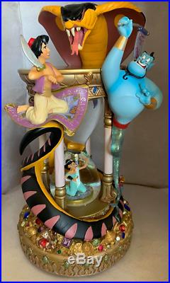 RARE DisneyALADDINJASMINESnow Globe Musical & Lights Stunning GENIE JAFER FUN