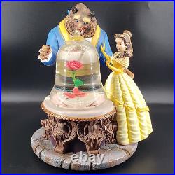 RARE Disney 1991 BEAUTY AND THE BEAST Rose In Snow globe 10 Tall Vintage