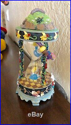 RARE Disney Alice In Wonderland Hourglass Snowglobe Music Box