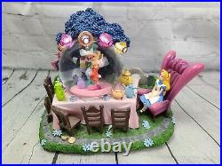 RARE Disney Alice in Wonderland Musical Light-up Snow Globe Tea Party