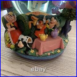 RARE Disney Alice in Wonderland Snow Globe Dome Music Box Discontinued Item