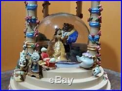 RARE! Disney Beauty And The Beast Belle Wedding Gazebo Music Water Snow Globe