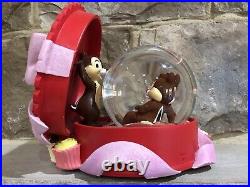 RARE Disney Chip and Dale Valentine Chocolate Musical Snow Globe MC