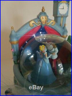 RARE Disney Cinderella Fountain Snowglobe Prince Charming Dancing Snow Globe