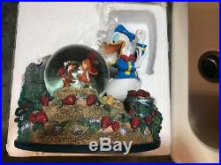 RARE Disney Donald Duck Chip & Dale Snow Globe ORIGINAL BOX