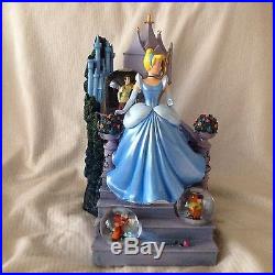 RARE Disney Europe Cinderella MAGICAL BALL NITE Lg Musical Fig SnowGlobes-HTF