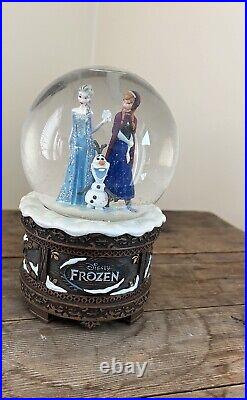 RARE Disney Frozen Musical Snow Globe Store Parks Exclusive Olaf Anna Elsa