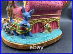RARE Disney Lady and The Tramp Musical Snow Globe with Puppies & Sofa