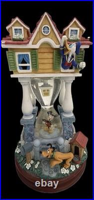RARE Disney Mickey Mouse House Hourglass Snowglobe Music Box READ