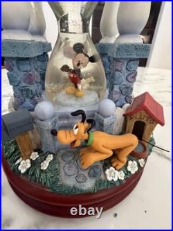 RARE Disney Mickey Mouse House Hourglass Snowglobe Music Box READ