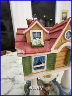 RARE Disney Mickey Mouse House Hourglass Snowglobe Music Box READ