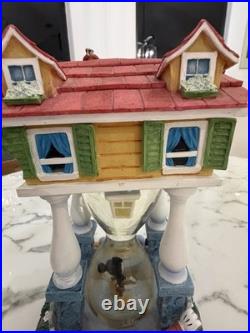 RARE Disney Mickey Mouse House Hourglass Snowglobe Music Box READ