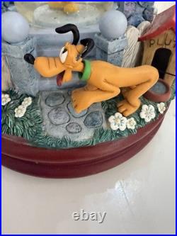 RARE Disney Mickey Mouse House Hourglass Snowglobe Music Box READ