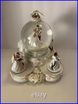 RARE Disney Multi Princess Wedding Cake Snow Globe Music So This Is Love Works