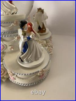 RARE Disney Multi Princess Wedding Cake Snow Globe Music So This Is Love Works