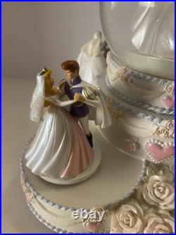 RARE Disney Multi Princess Wedding Cake Snow Globe Music So This Is Love Works