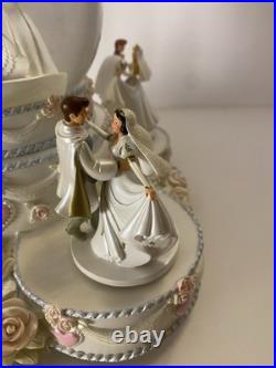 RARE Disney Multi Princess Wedding Cake Snow Globe Music So This Is Love Works