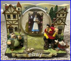 RARE Disney Parks Beauty & The Beast Storybook Double-Sided Musical Snow Globe