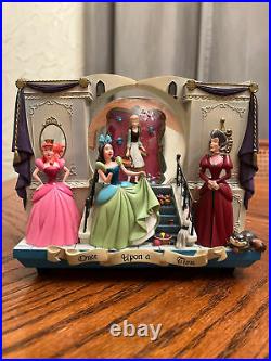 RARE Disney Parks Cinderella Storybook Double Sided Snow Globe Statue FLAW