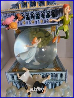RARE! Disney Peter Pan Snow Globe YOU CAN FLY London Big Ben Clock Tower HTF