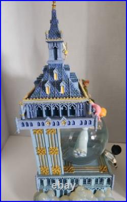 RARE! Disney Peter Pan Snow Globe YOU CAN FLY London Big Ben Clock Tower HTF