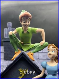 RARE Disney Peter Pan You Can Fly Darling House Snow Globe Music READ
