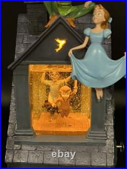 RARE Disney Peter Pan You Can Fly Darling House Snow Globe Music READ