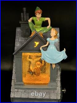 RARE Disney Peter Pan You Can Fly Darling House Snow Globe Music READ