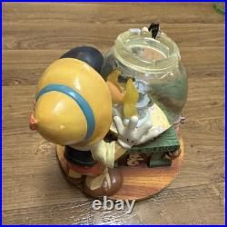RARE Disney Pinocchio Toyland Fishbowl Cleo Figoro Musical Snow Globe
