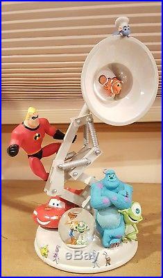 RARE! Disney Pixar Lamp Snowglobe Monsters inc Nemo Toy Story Ratatouille