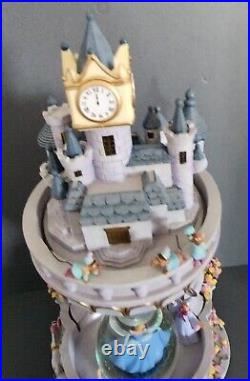 RARE Disney Princess Cinderella Hourglass Snow Globe Lights Up & Musical with Box