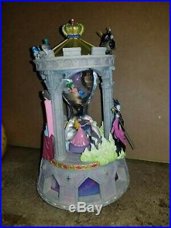RARE Disney Sleeping Beauty Musical Snowglobe Hourglass Aurora Maleficent