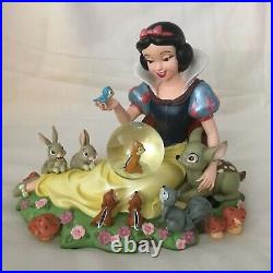 RARE Disney Snow White IM WISHING Musical Figurine SnowGlobe-MIB