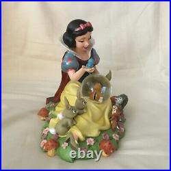 RARE Disney Snow White IM WISHING Musical Figurine SnowGlobe-MIB