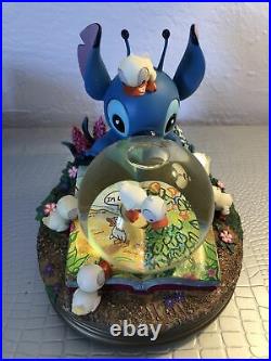 RARE Disney Stitch With Ducklings Snowglobe
