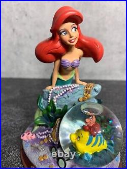 RARE Disney Store EXCLUSIVE Little Mermaid Globe Ariel, Flounder & Sebastian