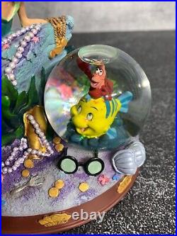 RARE Disney Store EXCLUSIVE Little Mermaid Globe Ariel, Flounder & Sebastian