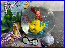 RARE Disney Store EXCLUSIVE Little Mermaid Globe Ariel, Flounder & Sebastian