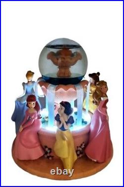 RARE Disney Store Exclusive Princess Wishing Fountain Snow Globe Musical 10