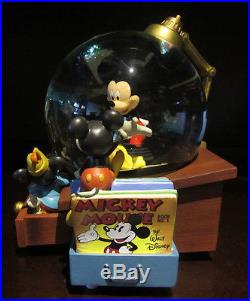 RARE Disney Store Mickey Mouse Through the Years Artist Snowglobe Music Box