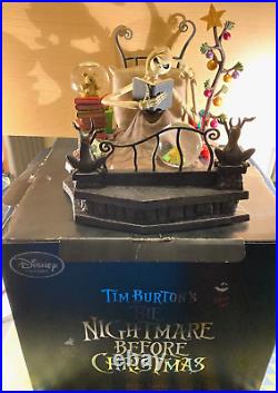 RARE Disney Store NIGHTMARE BEFORE CHRISTMAS Jack In Bed Snow Globe WithBOX READ