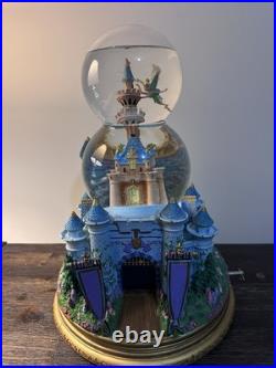 RARE Disney Tinkerbell Castle Music Double Bubble Snow Globe NEEDS REPAIRS
