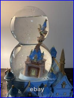 RARE Disney Tinkerbell Castle Music Double Bubble Snow Globe NEEDS REPAIRS