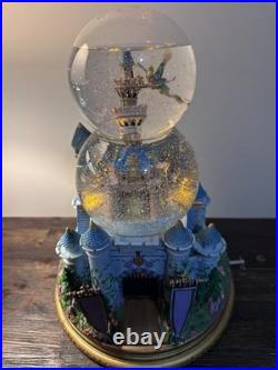 RARE Disney Tinkerbell Castle Music Double Bubble Snow Globe NEEDS REPAIRS