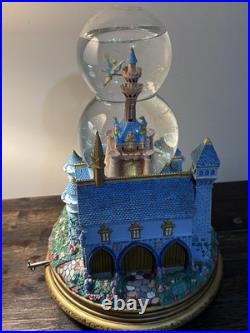 RARE Disney Tinkerbell Castle Music Double Bubble Snow Globe NEEDS REPAIRS