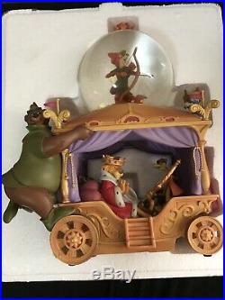 RARE Disney's Exclusive 35th Anniversary Robin Hood Musical Snow Globe with box