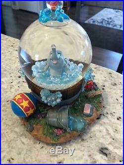 RARE Dumbo Takes A Bath Musical Snow Globe disney snowglobe bubbles