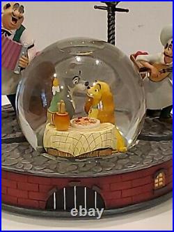 RARE Lady and the Tramp Disney Store musical Snow Globe
