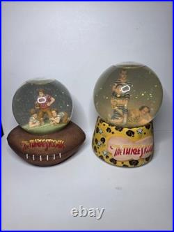 RARE VINTAGE The Three Stooges Musical Snow Globe both WORKING
